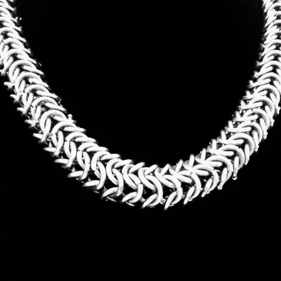 Sterling silver chainmaille statement chain